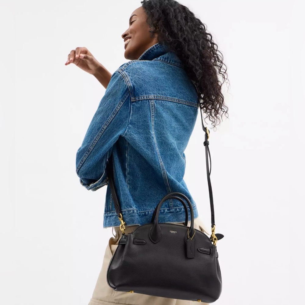 Coach Soft Empire Carryall Bag 28 (BLACK) - Picture 12 of 16